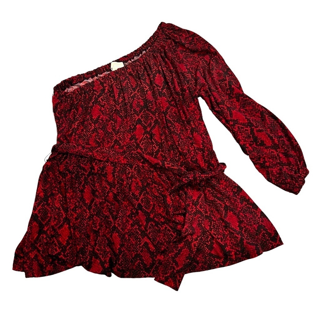 NEW Michael Kors Plus Size 2X Python One Shoulder… - image 2